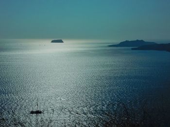 View of sea against clear sky
