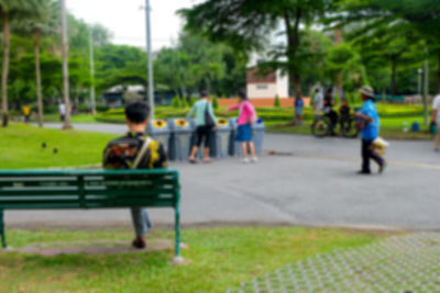 People playing in park
