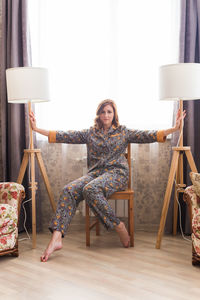 Woman sitting on chair