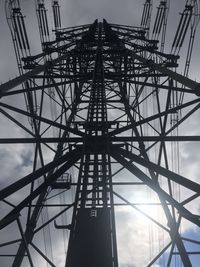 Low angle view of electricity pylon