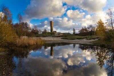 Panoramic view of lake against sky