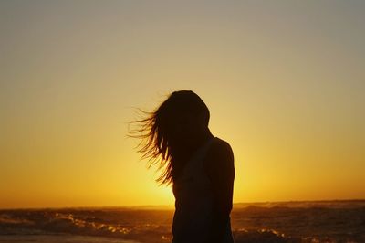 Scenic view of sunset over sea