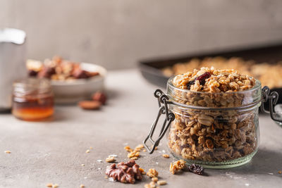 Close-up of food on table