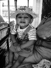 Portrait of cute boy wearing hat