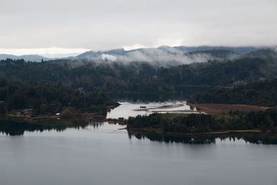 Foggy lake in argentina