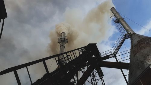 Low angle view of bridge against sky