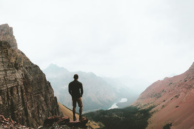 Man hiking on mountain