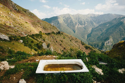 Scenic view of mountains against sky