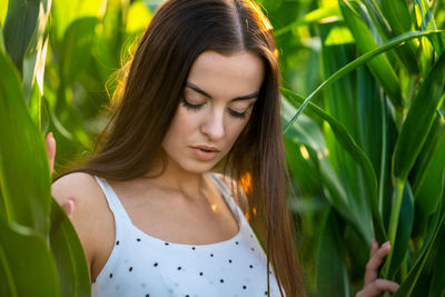 Portrait of young woman