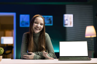 Businesswoman working at office