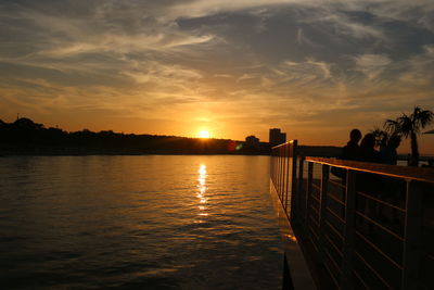 Scenic view of sunset over sea