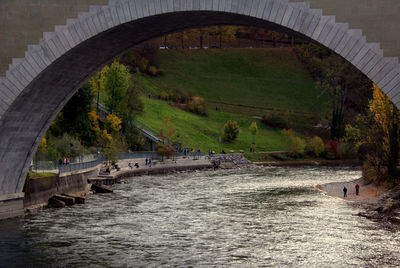 Scenic view of bridge over river against sky