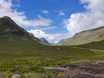 Scenic view of mountains against sky