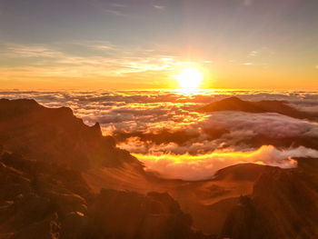 Scenic view of cloudscape against sky during sunset