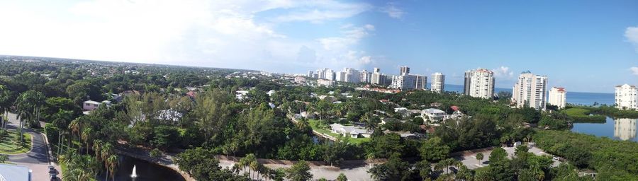 Panoramic view of city against sky