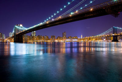 Brooklyn bridge and manhattan bridge over the east river, manhattan, new york city, united states