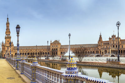 Plaza de espana  was built in seville, spain, in 1928 for ibero-american exposition