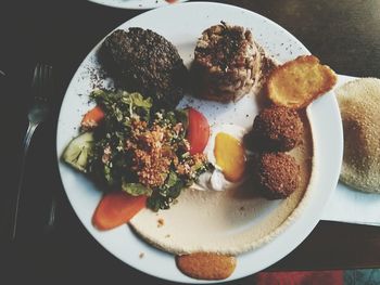 Close-up of food served in plate