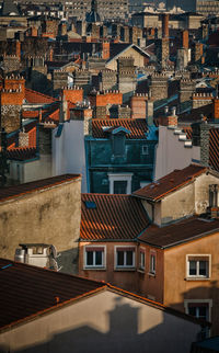 High angle view of cityscape against sky