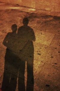 Shadow of man on wall