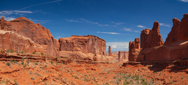 Rock formations at canyon national park against sky