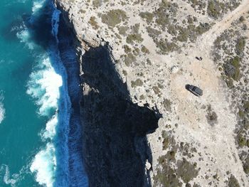 High angle view of beach