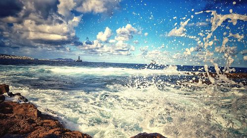 Close-up of sea against sky