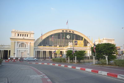 View of city street against sky