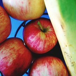 High angle view of apples