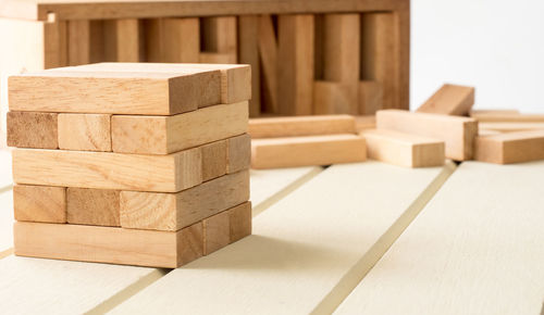 Close-up of stack toy blocks