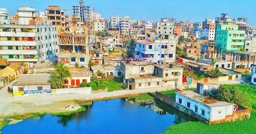 Reflection of buildings in canal