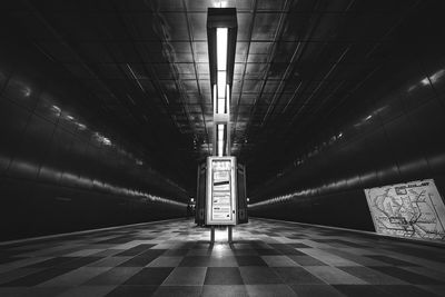 Illuminated subway station
