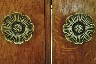 Close-up of spiral door