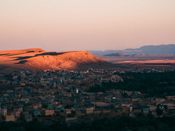 Sunset at an arabic village in the desert
