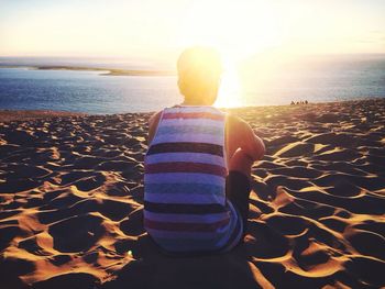 Scenic view of sea at sunset