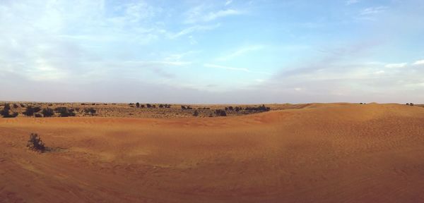 Panoramic view of desert against sky