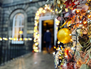 Close-up of christmas decorations