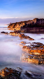 View of sea against sky during sunset