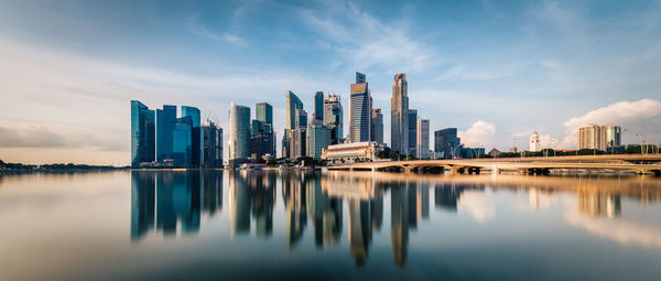 Reflection of buildings in water