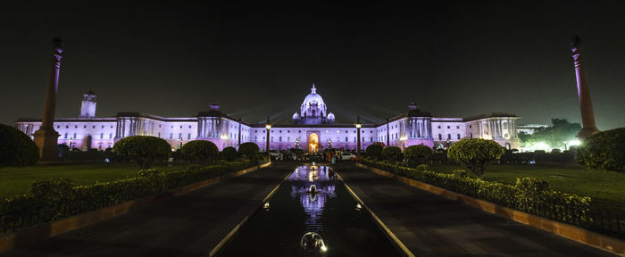 View of illuminated city at night