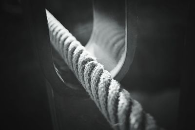 Close-up of rope tied outdoors