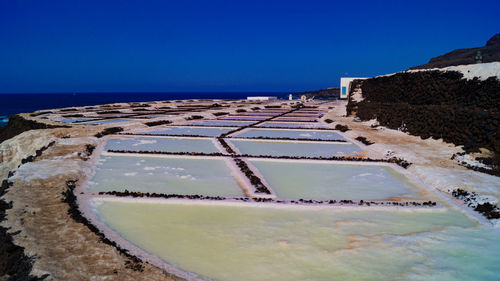 Salinas de fuencaliente, salt farms in la palma canary island 