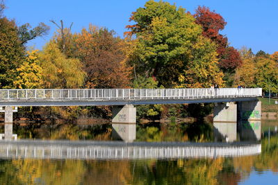 Bridge over river against sky