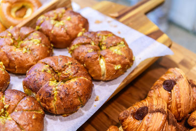 Close-up of food on table