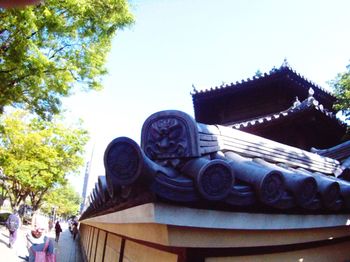 Low angle view of temple against sky