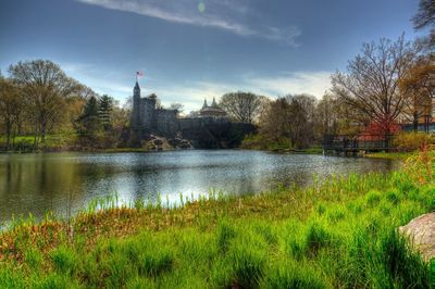 Scenic view of river against sky