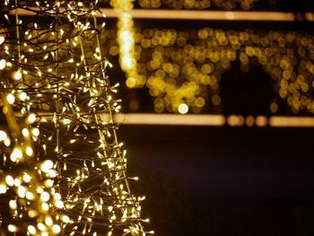 Close-up of illuminated lamp