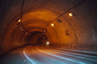 Empty illuminated tunnel