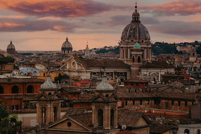 High angle view of cathedral against sky in city