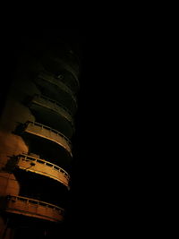 Low angle view of illuminated built structure